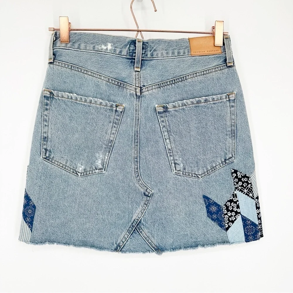 Anthropologie Citizens of Humanity Astrid Patchwork Denim Mini Skirt